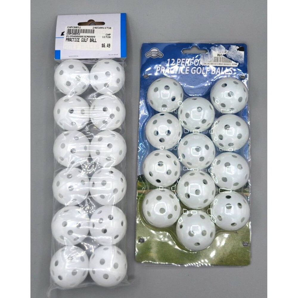 2 Packs of 12 Plastic Hollow Practice Golf Balls Indoor Outdoor Training 24 Totl